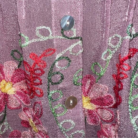 Anthropologie Fig & Flower Button down Embroidered Floral Boho Shirt Top Size S - Picture 13 of 13